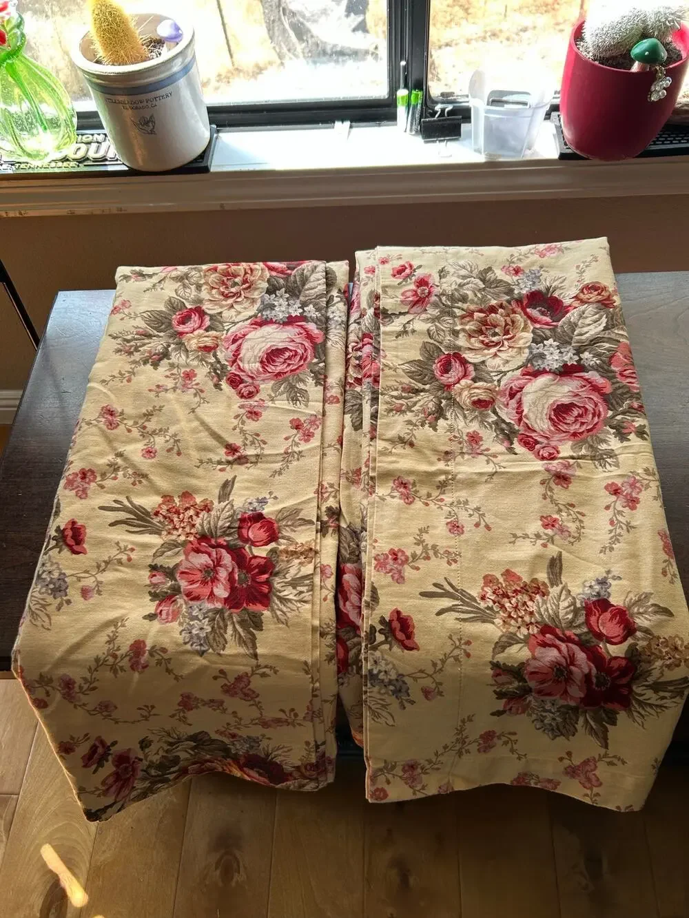 2 Waverly Home Sitting Pretty Floral curtain panels 50x78”
